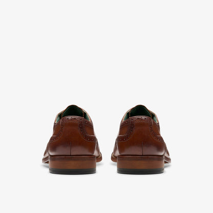 Clarks Craft James Tip Brogue Mid Tan Leather
