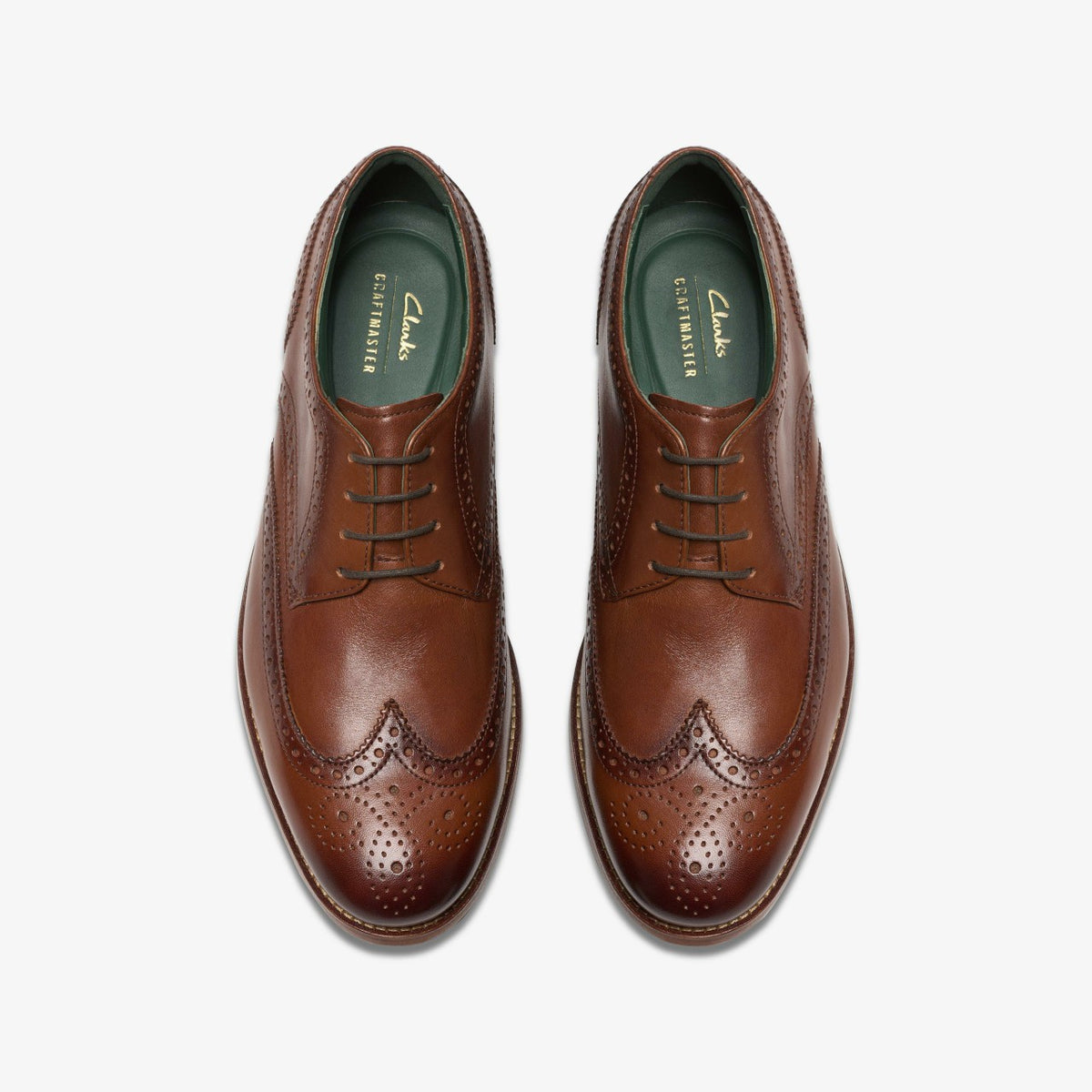 Clarks Craft James Tip Brogue Mid Tan Leather