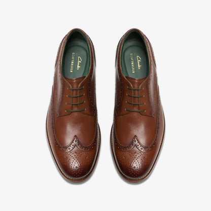 Clarks Craft James Tip Brogue Mid Tan Leather