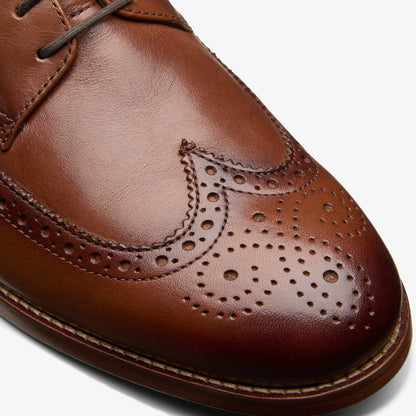 Clarks Craft James Tip Brogue Mid Tan Leather