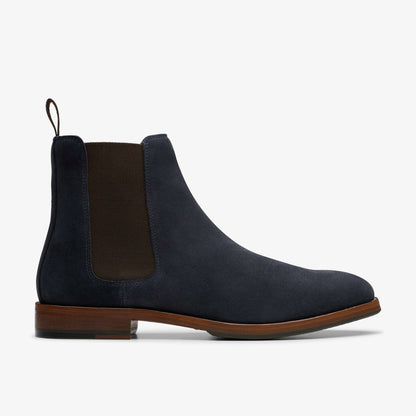 Clarks Craft James Top Chelsea Boot Navy Suede