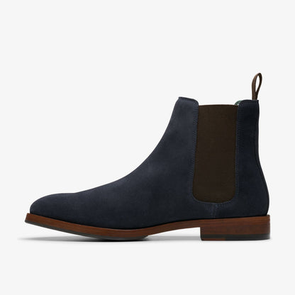 Clarks Craft James Top Chelsea Boot Navy Suede