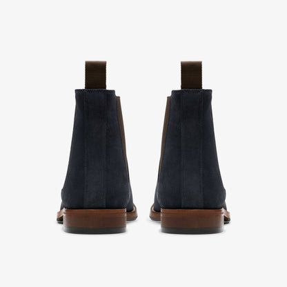 Clarks Craft James Top Chelsea Boot Navy Suede