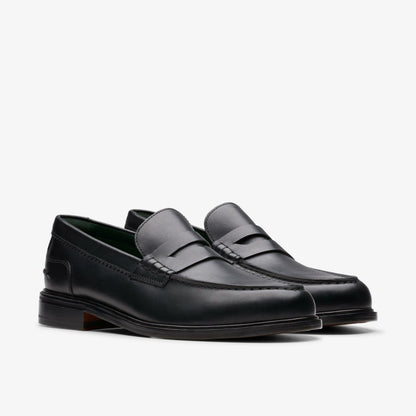 Clarks Craft James Lo Loafer Black Leather