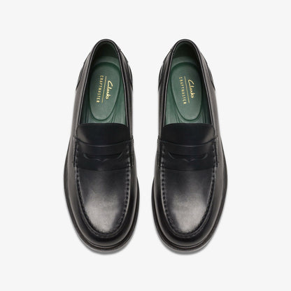 Clarks Craft James Lo Loafer Black Leather