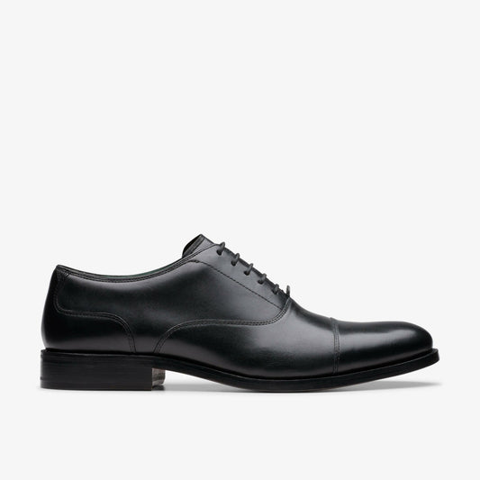 Clarks Craft James Cap Black Leather