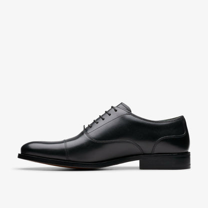 Clarks Craft James Cap Black Leather