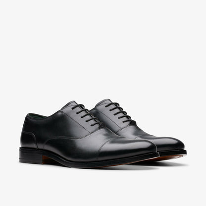 Clarks Craft James Cap Black Leather