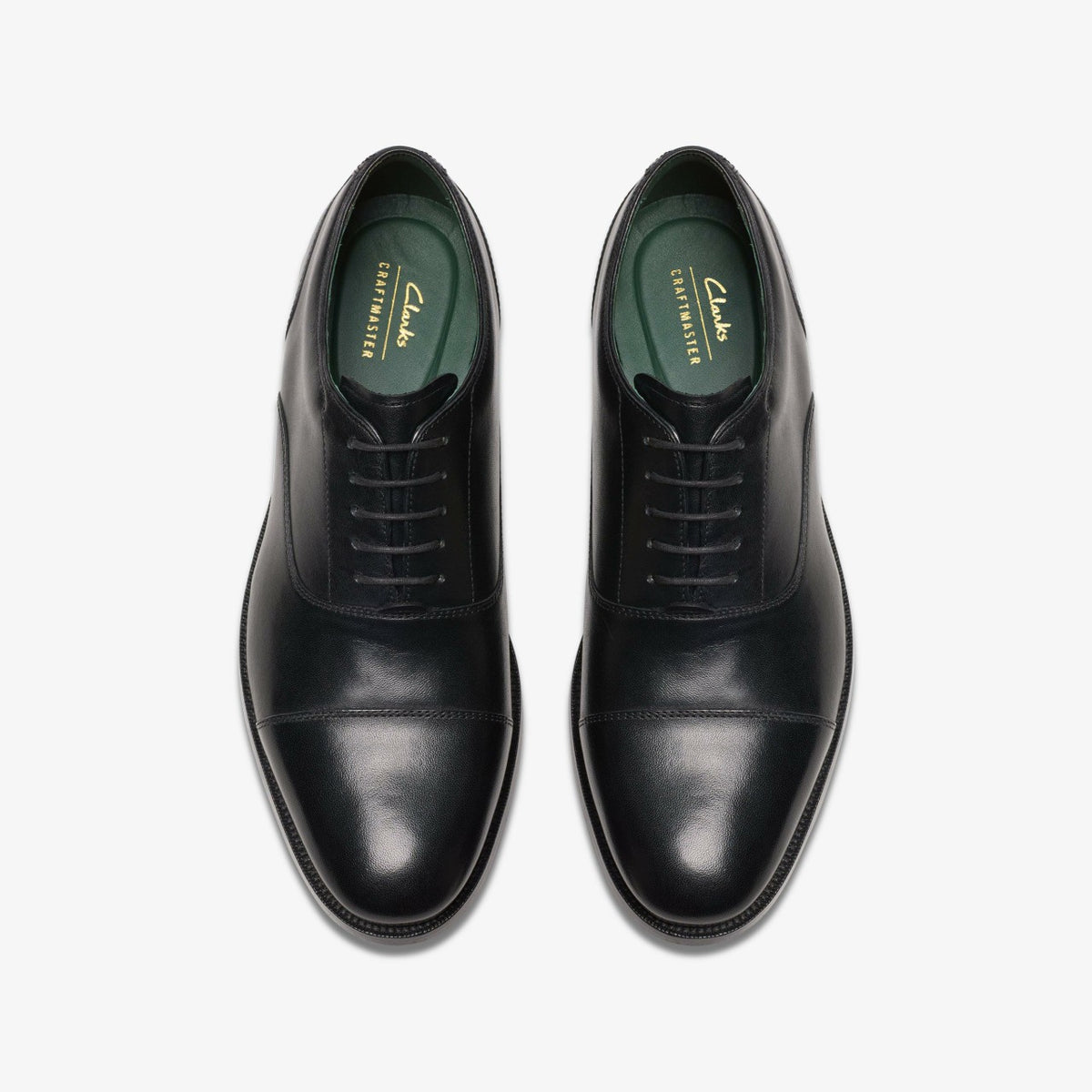 Clarks Craft James Cap Black Leather