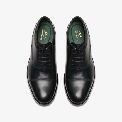 Clarks Craft James Cap Black Leather