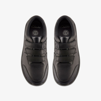 Clarks Daze Step 2 Youth Black Leather