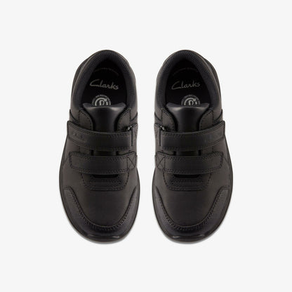 Clarks Daze Step 2 Kid Black Leather
