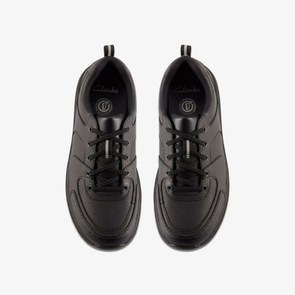 Clarks Daze Loop 2 Youth Black Leather