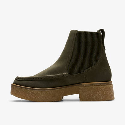Clarks Linoso Top Ankle Boot Dark Green Nubuck