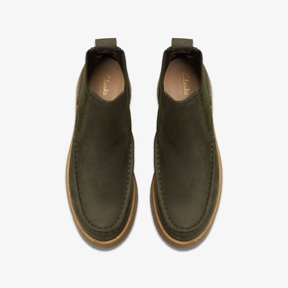 Clarks Linoso Top Ankle Boot Dark Green Nubuck