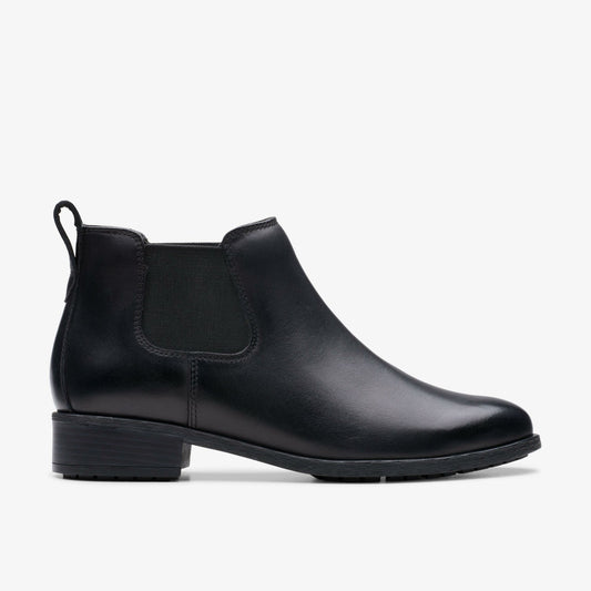 Clarks Havisham Top Ankle Boot Black Leather