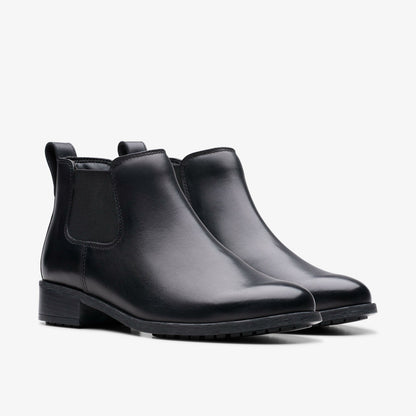 Clarks Havisham Top Ankle Boot Black Leather