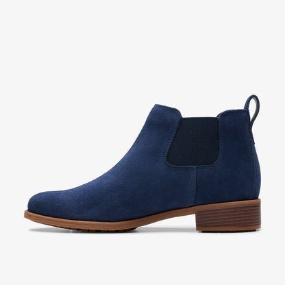 Clarks Havisham Top Ankle Boot Navy Suede
