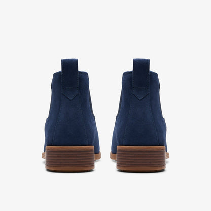 Clarks Havisham Top Ankle Boot Navy Suede
