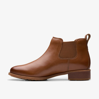 Clarks Havisham Top Ankle Boot Tan Leather