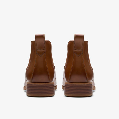 Clarks Havisham Top Ankle Boot Tan Leather