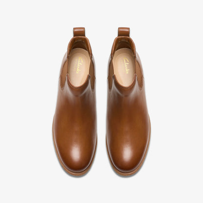Clarks Havisham Top Ankle Boot Tan Leather