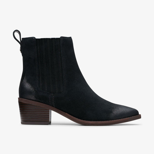 Clarks Morzine Top Ankle Boot Black Suede