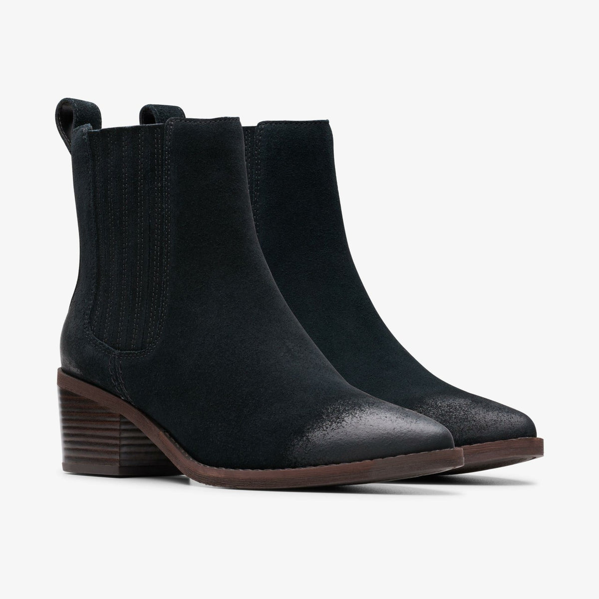 Clarks Morzine Top Ankle Boot Black Suede