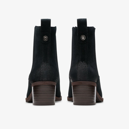 Clarks Morzine Top Ankle Boot Black Suede