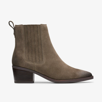 Clarks Morzine Top Ankle Boot Mole Grey Suede