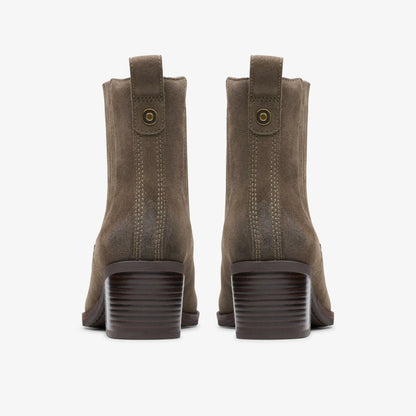 Clarks Morzine Top Ankle Boot Mole Grey Suede