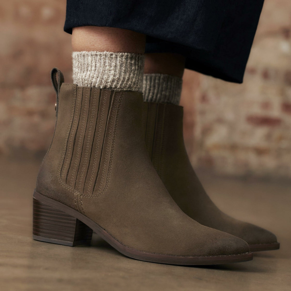 Clarks Morzine Top Ankle Boot Mole Grey Suede