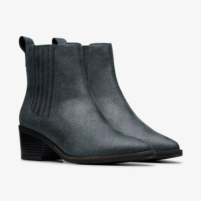 Clarks Morzine Top Ankle Boot Pewter Metallic