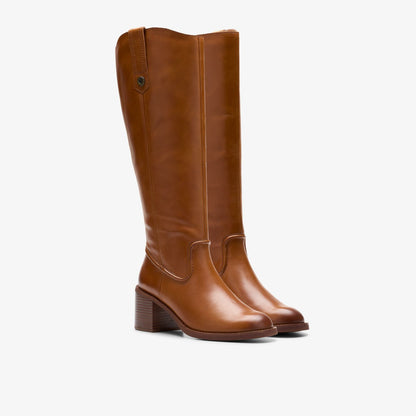 Clarks Chamberly Up Mid Tan Leather