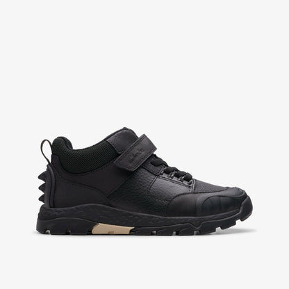 Clarks Steggy 2 Glow Kid Black Leather