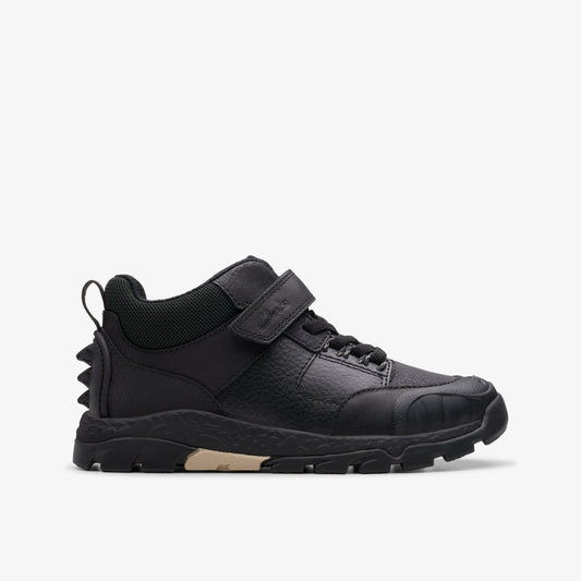 Clarks Steggy 2 Glow Kid Black Leather
