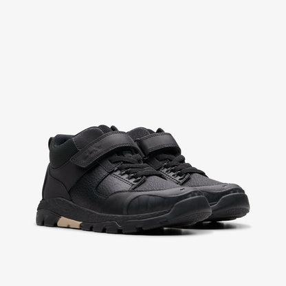 Clarks Steggy 2 Glow Kid Black Leather