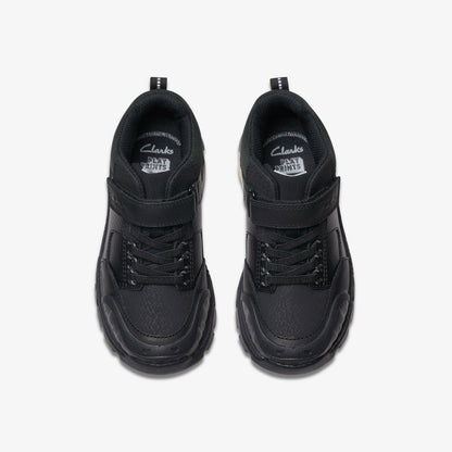 Clarks Steggy 2 Glow Kid Black Leather