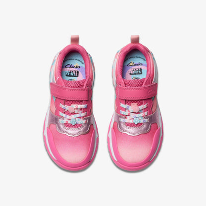 Clarks Tidal Star Kid Bright Pink Combination