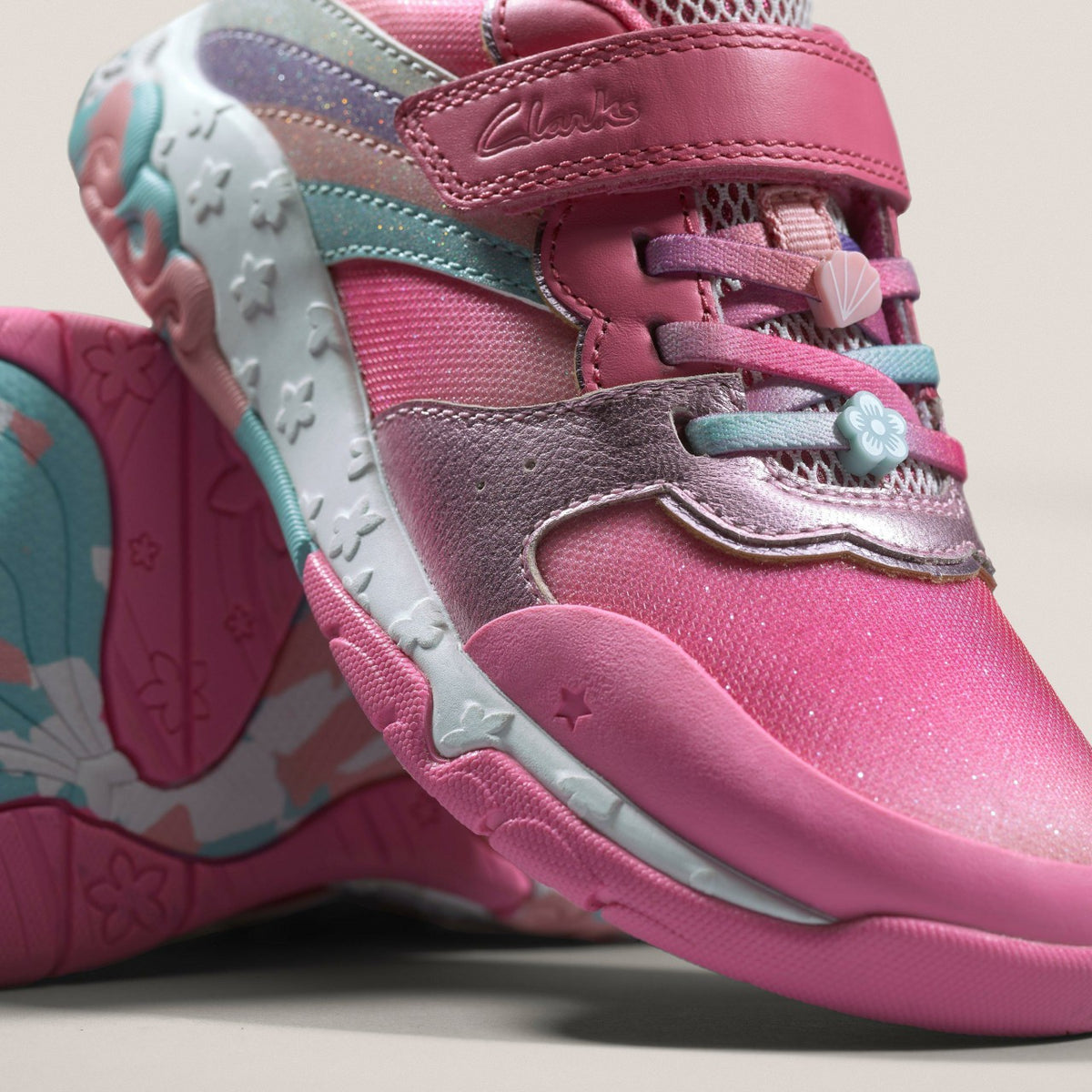 Clarks Tidal Star Kid Bright Pink Combination