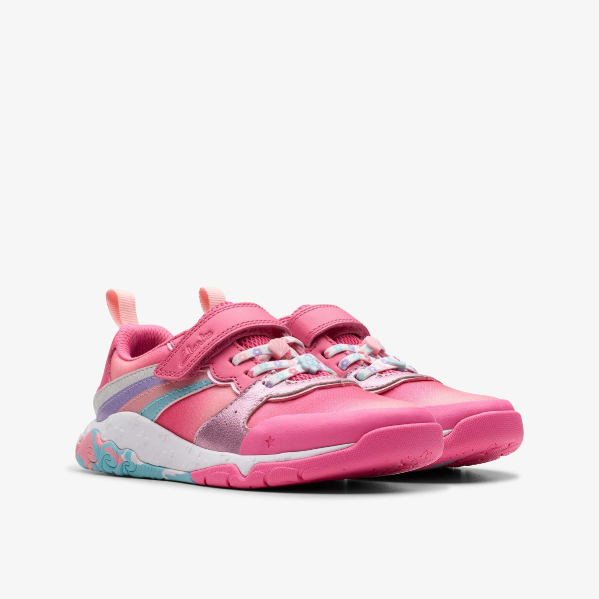 Clarks Tidal Star Kid Bright Pink Combination