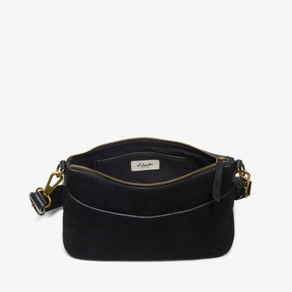 Clarks Willow Cross Black Suede