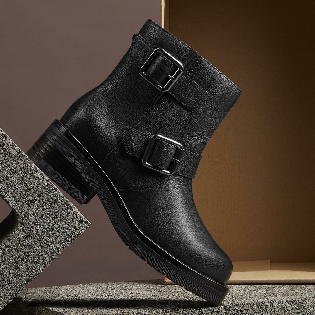 Clarks Rebelle Buckle Black Leather