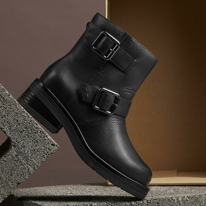 Clarks Rebelle Buckle Black Leather