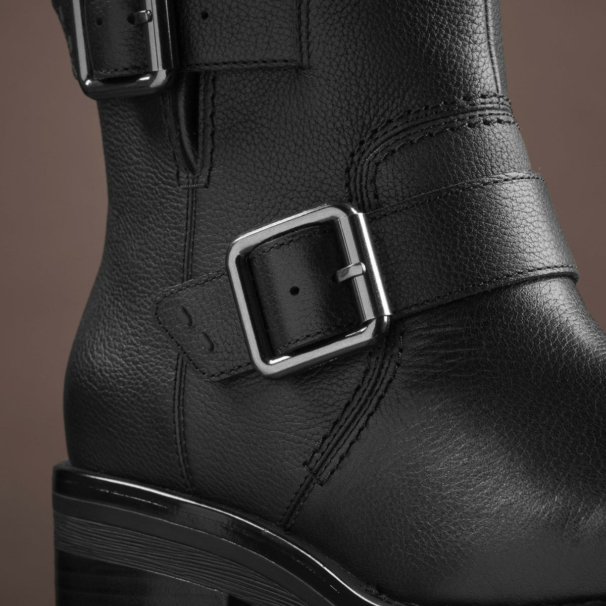 Clarks Rebelle Buckle Black Leather
