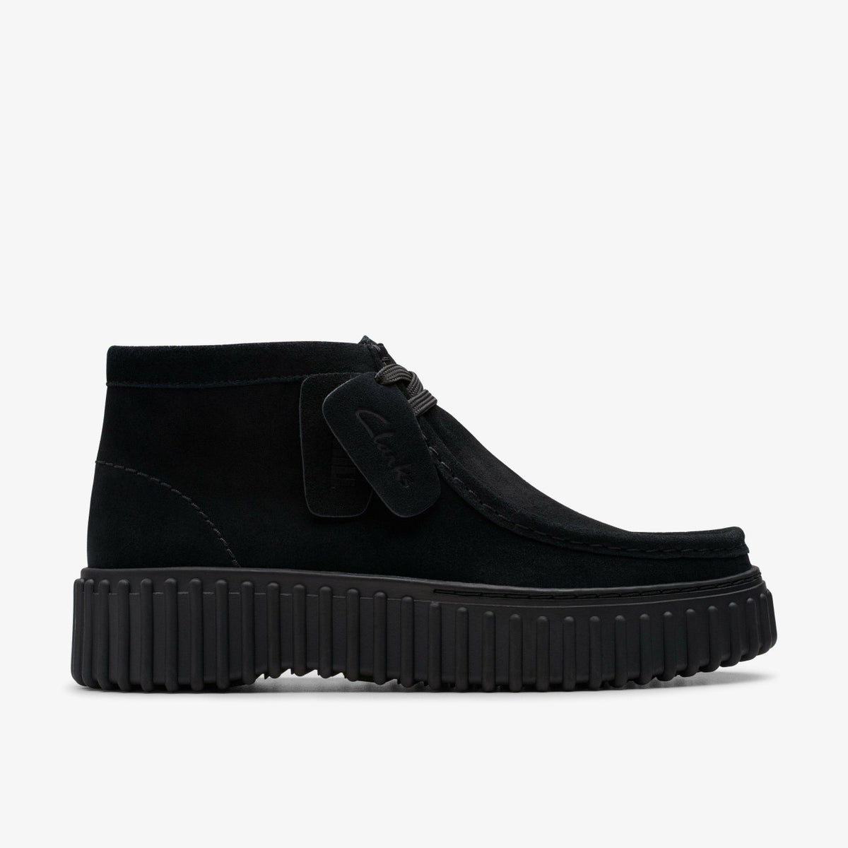 Clarks Torhill Moss Black Suede
