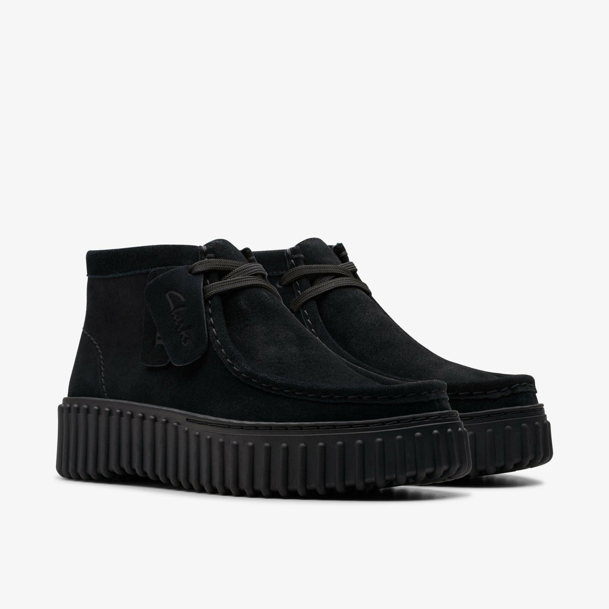 Clarks Torhill Moss Black Suede