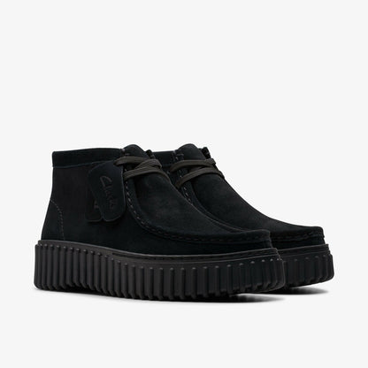 Clarks Torhill Moss Black Suede