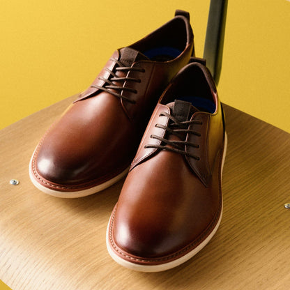 Clarks Brantin Plain Dark Tan Leather
