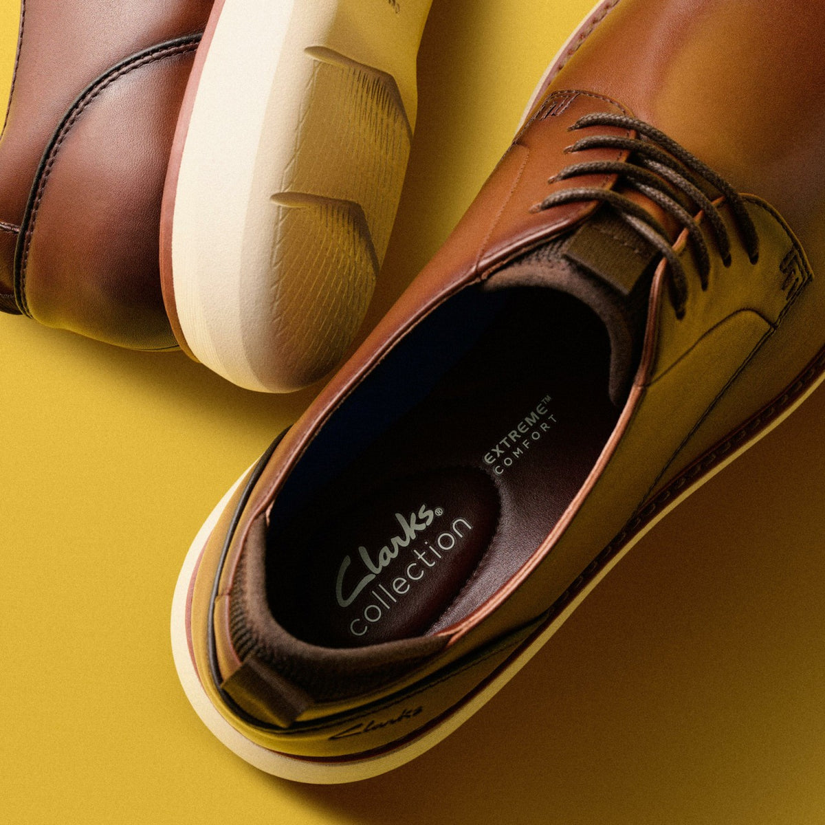 Clarks Brantin Plain Dark Tan Leather